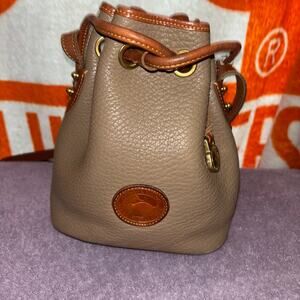 Vintage Dooney & Bourke Crossbody Small Drawstring Bucket Bag Leather